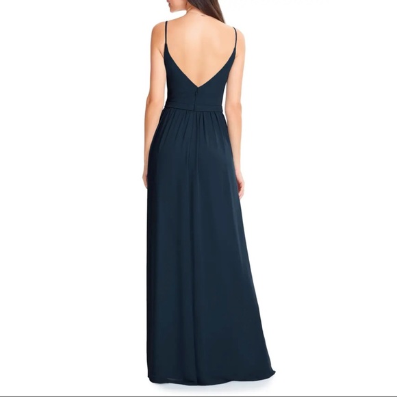 Bill Levkoff #Levkoff Chiffon A-Line Gown in Navy - Picture 12 of 12